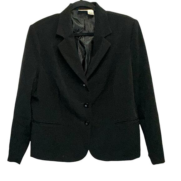 Kim Rogers Signature Petite Black Button Front Blazer - Picture 1 of 6
